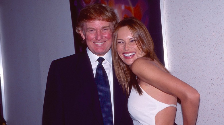 Melania and Donald Trump at an event in the '90s