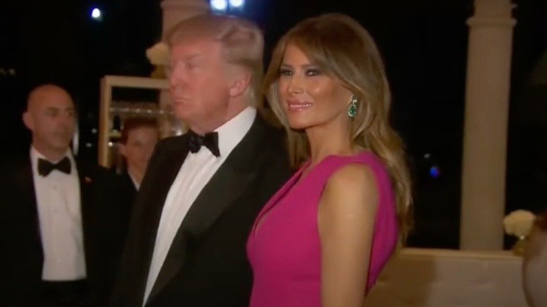 Melania Trump accompanies Donald Trump to the Red Cross Gala in 2017