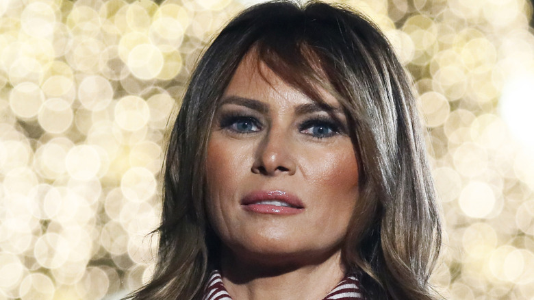 Melania Trump at a Christmas Tree lighting ceremony