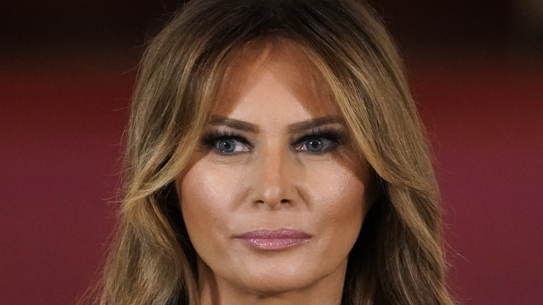 Melania Trump at an event wearing false lashes