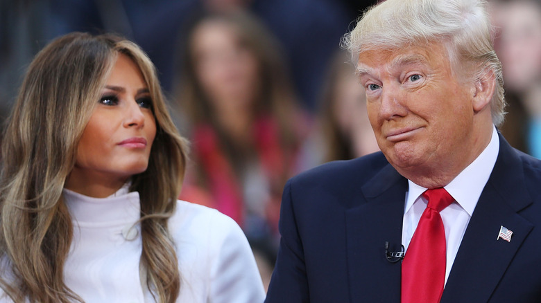 Melania Trump and Donald Trump at an event