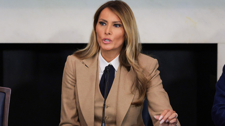 Melania Trump speaks during a roundtable discussion at the U.S. Capitol on March 3, 2025 in Washington, DC.
