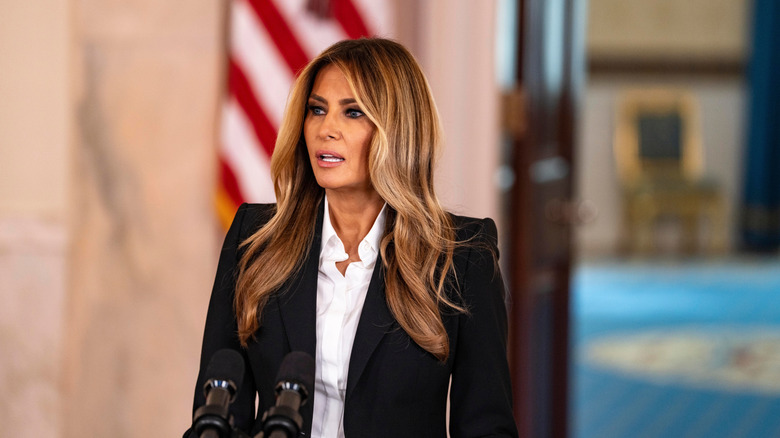 Melania Trump in a black blazer
