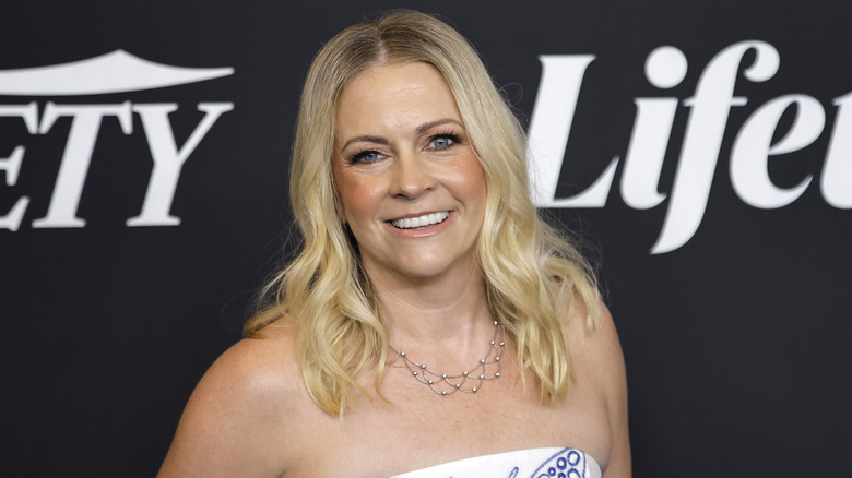 Melissa Joan Hart smiles on the red carpet in 2025