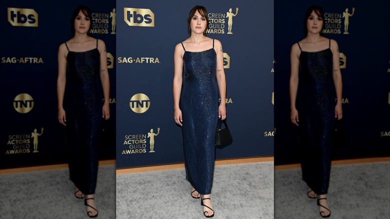 Eden Brolin wearing a navy blue dress at the Screen Actors Guild Awards