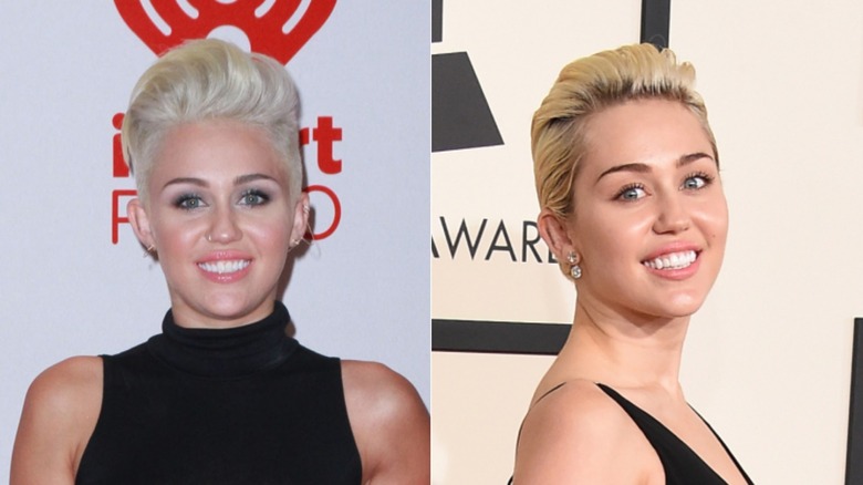 Miley Cyrus with short blond hair