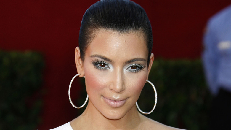 Kim Kardashian with white frosty eyeshadow