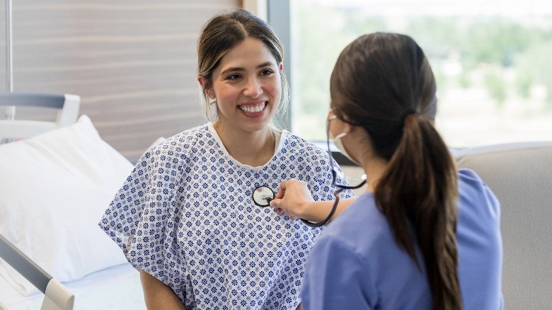 Woman having a check up