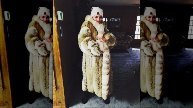 Miranda Lambert in a fur coat