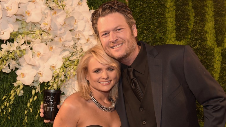 Miranda Lambert and Blake Shelton smiling together