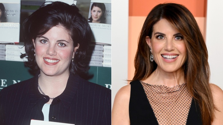 Monica Lewinsky in 1999 and in 2025, side by side photos
