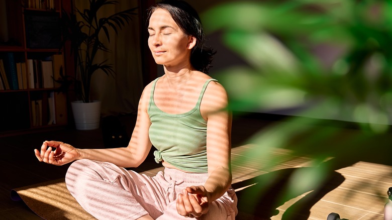woman meditating