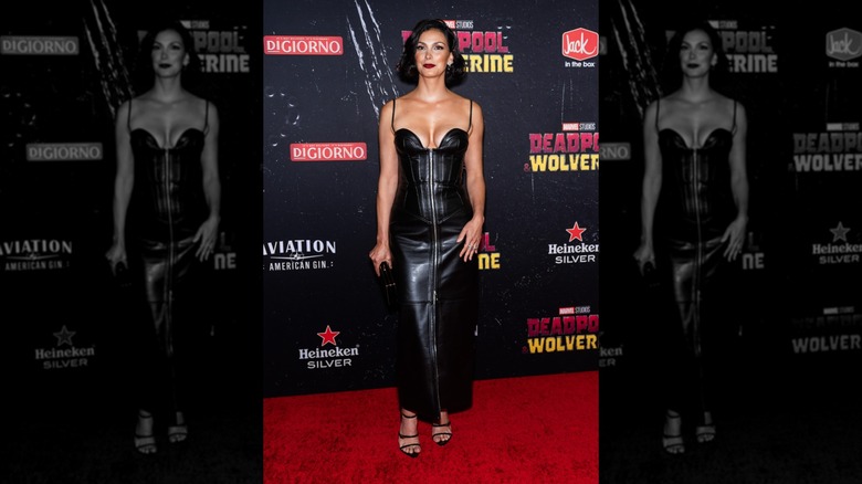 Morena Baccarin smiles on the red carpet in 2024