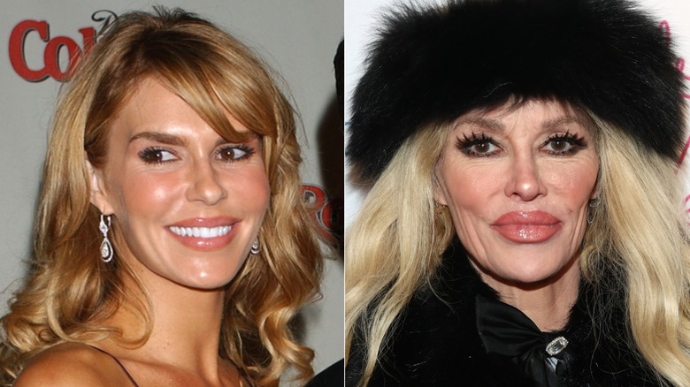 Brandi Glanville smiling on the red carpet in 2006 and on the red carpet in 2026, side by side photos