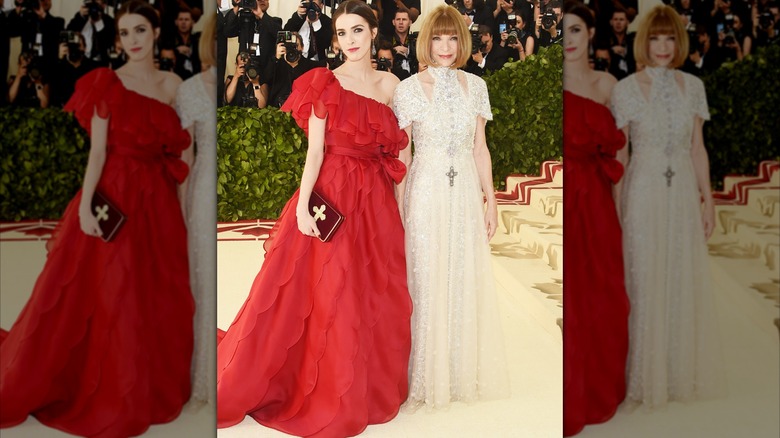 Anna Wintour and Bee Shaffer attend the Heavenly Bodies: Fashion & The Catholic Imagination Costume Institute Gala at The Metropolitan Museum of Art on May 7, 2018