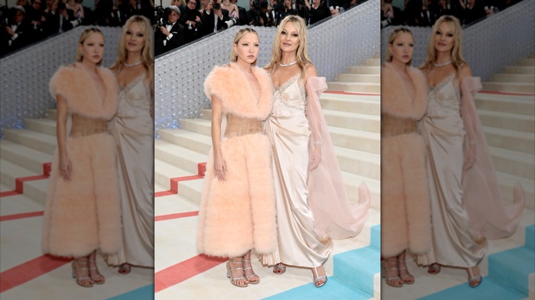 Lila Moss and Kate Moss attend The 2023 Met Gala Celebrating "Karl Lagerfeld: A Line Of Beauty" at The Metropolitan Museum of Art on May 01, 2023