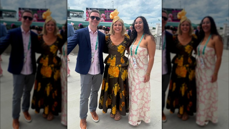 Dylan Dreyer posting with a man and a woman