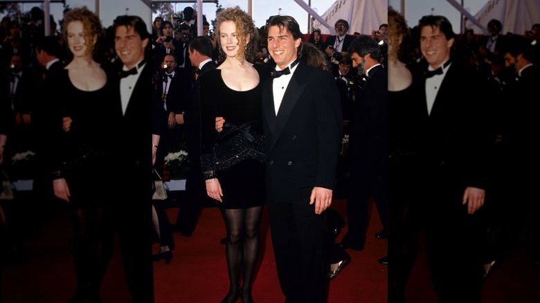 Nicole Kidman on the red carpet with Tom Cruise at the 1991 Oscars
