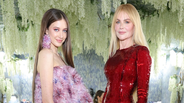 Sunday Rose Kidman-Urban smiling on the 2026 Met Gala red carpet alongside her mom Nicole Kidman