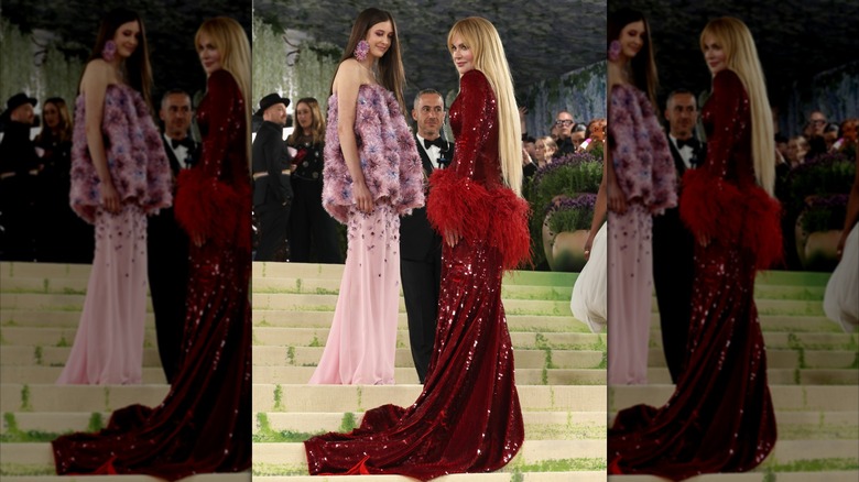 Sunday Rose Kidman-Urban and Nicole Kidman posing on the steps at the 2026 Met Gala