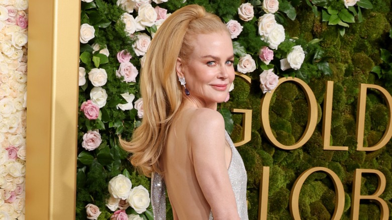 Nicole Kidman looking over her shoulder on the red carpet