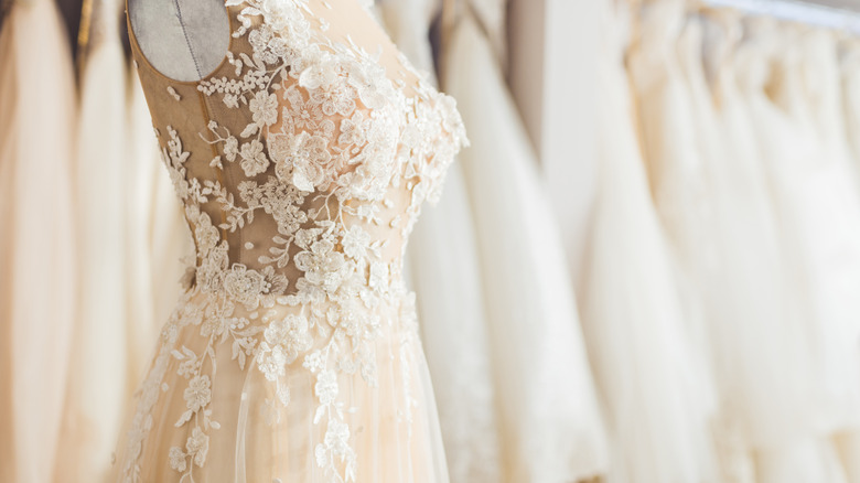 Wedding dress on mannequin 