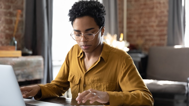 woman busy working