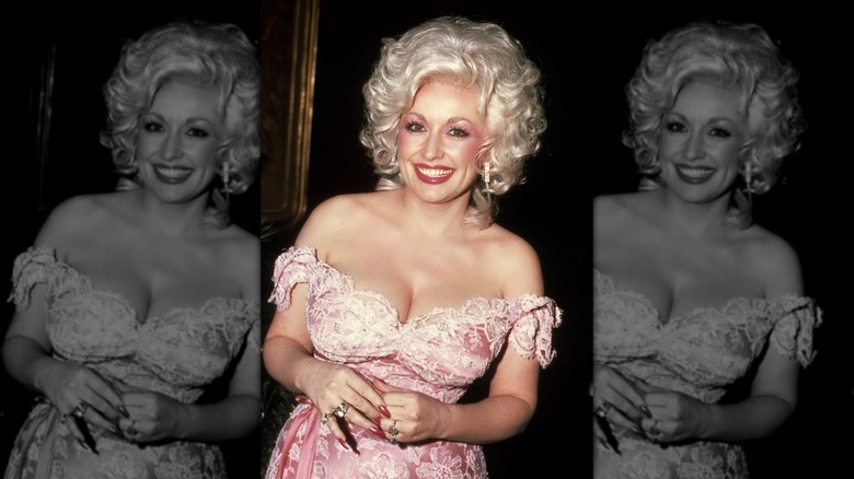 Dolly Parton pictured beaming in 1981