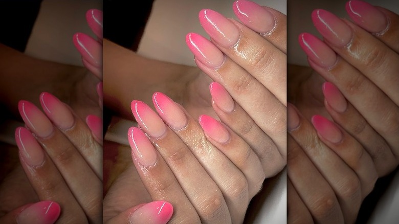 classic ombre lip gloss nails