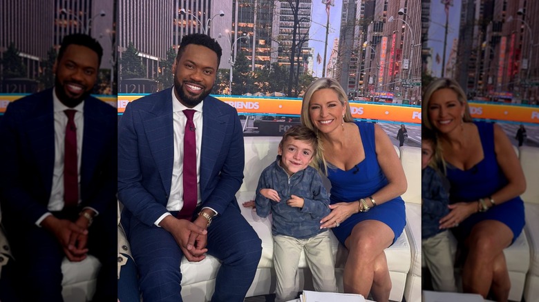 Ainsley Earhardt and Lawrence B. Jones poses for a photo with guest