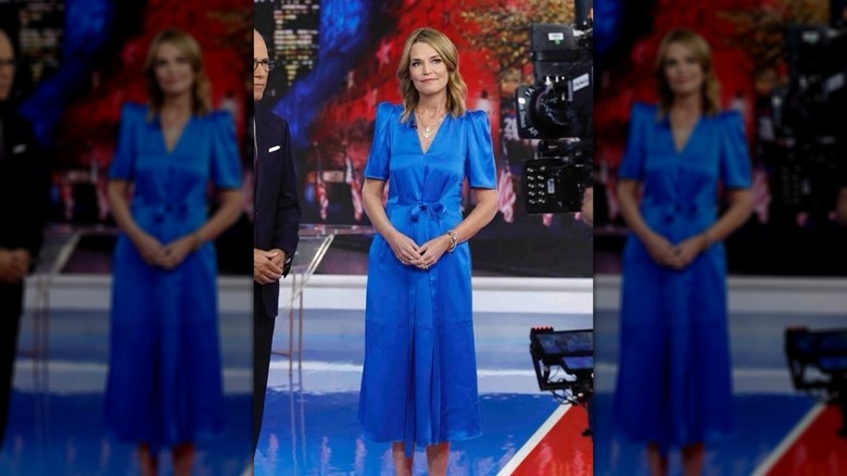 Savannah Guthrie on set with Lester Holt