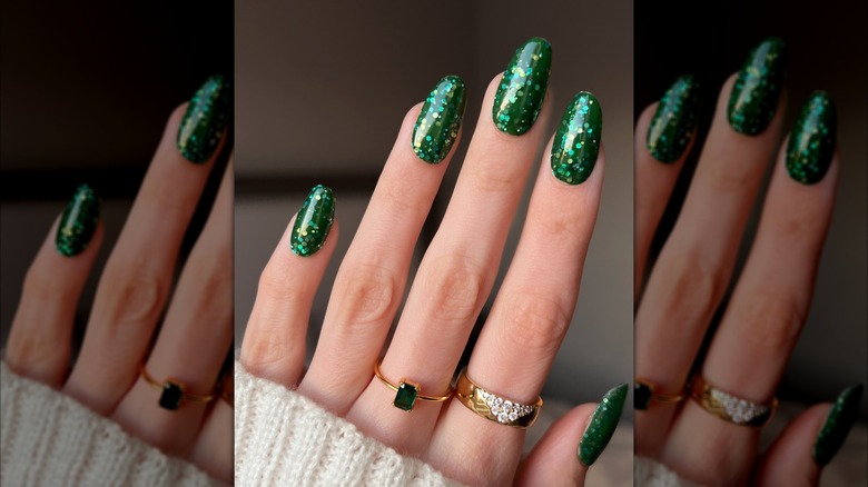 A green manicure on Instagram