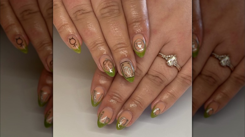 Green Virgo nails on Instagram