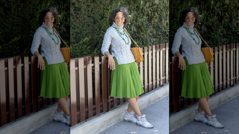 Sweater over dress