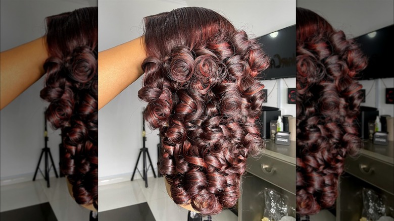 A curled wig