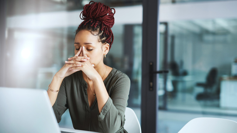 Woman sitting at desk