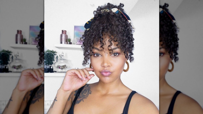 Woman with pineapple hair
