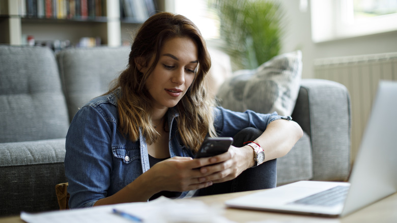 Woman texting