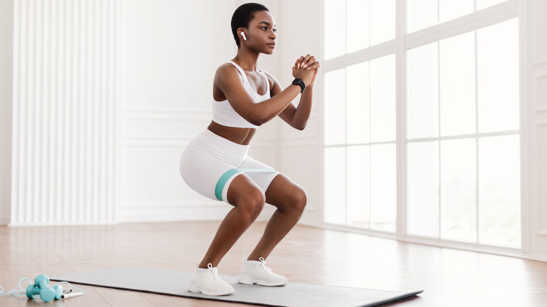 Woman on yoga mat