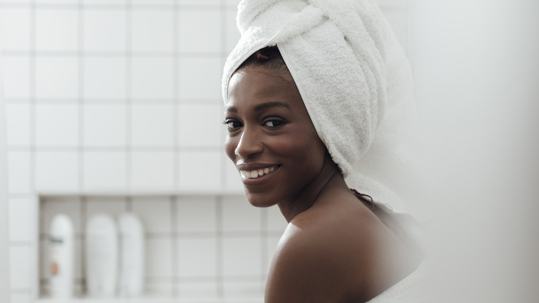 Woman in shower 