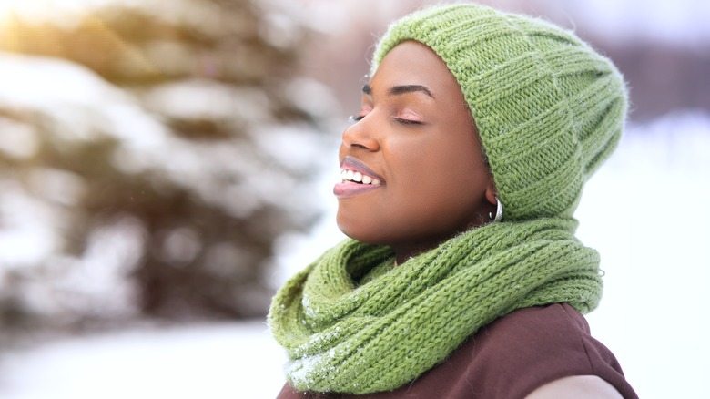 Woman in snow