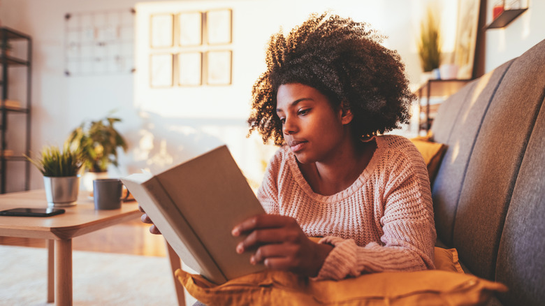 Woman reading book