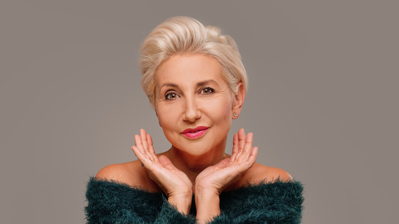 Mature woman with teased hair