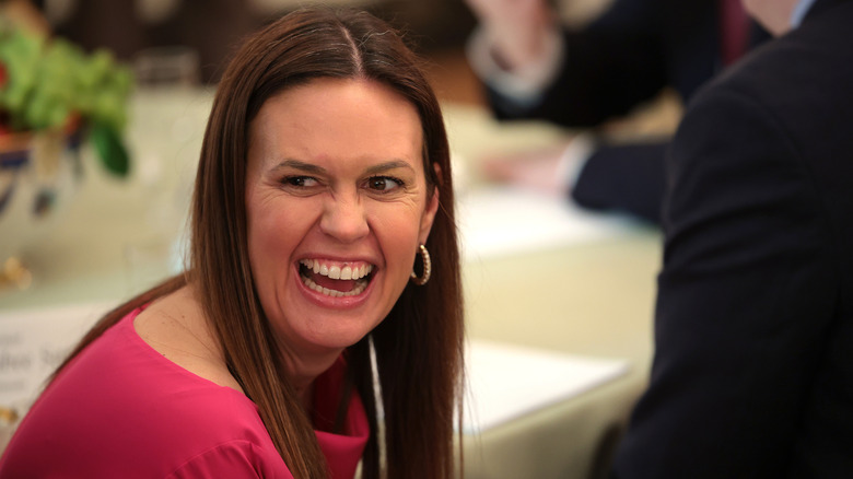 Sarah Huckabee at the meeting of the governors in 2025