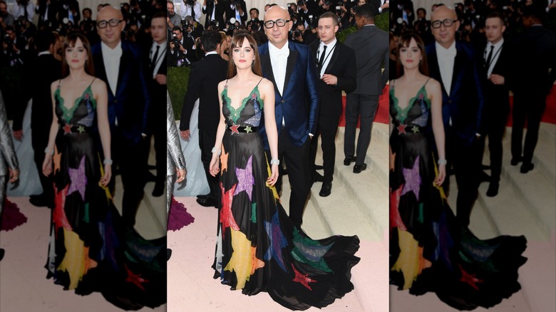 Dakota Johnson at the Met Gala in 2016 in a star dress