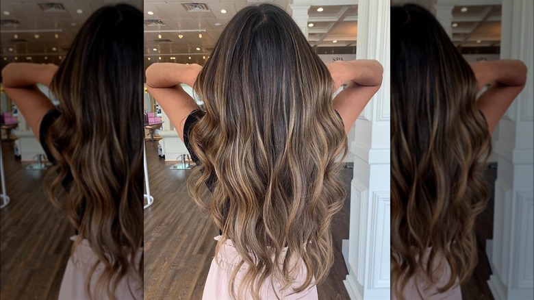 Woman with balayage hair