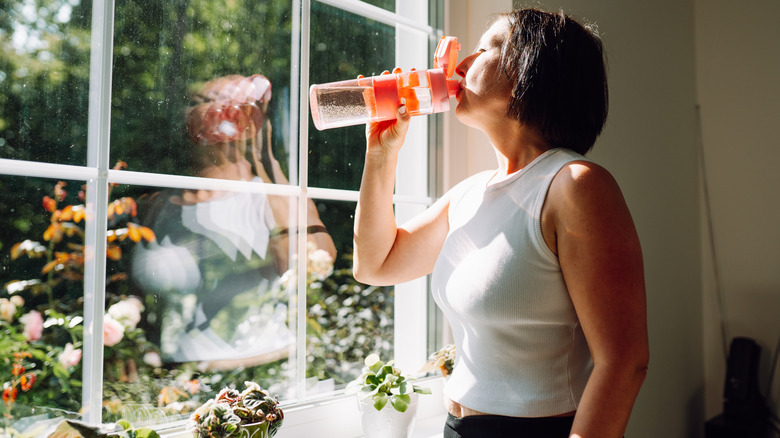 Woman drinking water