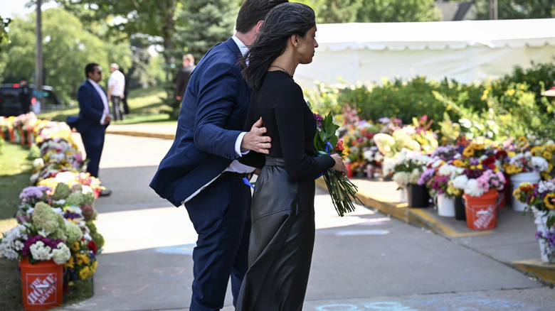 Vances pay respect to pay their respects to victims of the Annunciation Catholic Church shooting on September 3, 2025