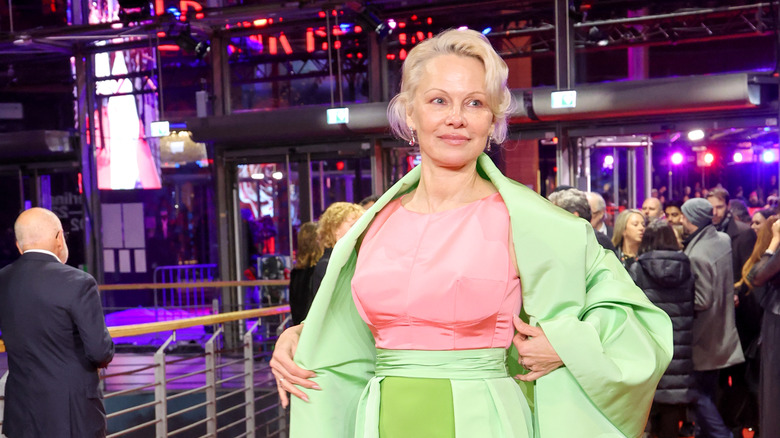 Pamela Anderson attends the "Rosebush Pruning" premiere during the 76th Berlinale International Film Festival Berlin at Berlinale Palast on February 14, 2026