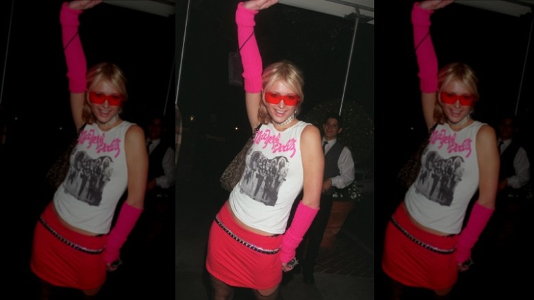 Paris Hilton wearing 2000s club wear